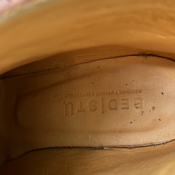 Bed Stu Onset leather peep toe booties, stacked heel, 8.5 - Picture 9 of 16